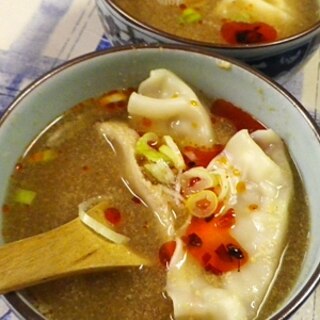 椎茸餃子のゴマ酢スープ